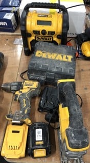 Lot 270  
            Nottingham SR4 - Collection Only 

                
VARIOUS DEWALT POWER TOOLS & BATTERIES TO INCLUDE CHARGING DOCK & JIGSAW (MPSS027...