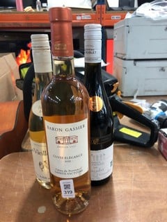 Lot 319  
            Nottingham SR4 - Collection Only 
                
3 X BOTTLES OF WINE TO INCLUDE BARON GASSIER, LA VIEILLE FERME & JEROME CHOBLET (...