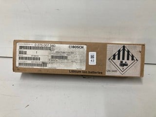 Lot 43  
            Nottingham SR4 - Delivery Or Collection 
                
BOSCH POWERTUBE 500 HORIZONTAL BATTERY ORIGINAL RRP £649.99