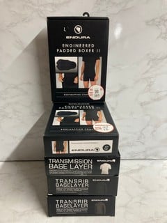 Lot 385  
            Nottingham SR5 - Delivery Only 

                
5 X ENDURA CLOTHING PRODUCTS TO INCLUDE ENDURA ENGINEERED PADDED BOXER II