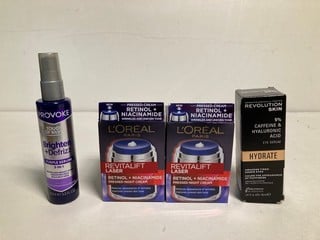 Lot 603  
            Nottingham SR5 - Delivery Only 
                
BOX OF VARIOUS ITEMS TO INCLUDE REVOLUTION SKIN 5% CAFFEINE & HYALURONIC ACID EYE...