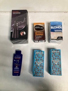 Lot 627  
            Nottingham SR5 - Delivery Only 
                
BOX OF VARIOUS ITEMS TO INCLUDE KNIGHT & WILSON COLOUR-FREEDOM BLONDE ULTRA LIFT ...