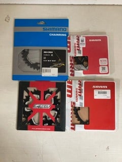 Lot 900  
            Nottingham SR5 - Delivery Only 

                
4 X BIKE ACCESSORIES TO INC SHIMANO CHAINRING