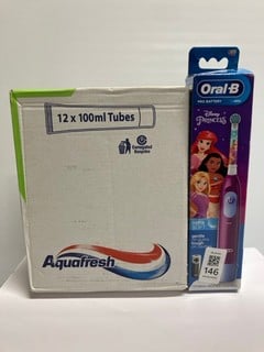Lot 146  
            Nottingham SR6 - Parcel Delivery 
                
2 X ITEMS INC ORAL-B DISNEY PRINCESS BATTERY TOOTHBRUSH