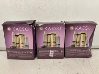 Lot 150  
            Nottingham SR6 - Parcel Delivery 
                
3 X KAESO MANICURE COLLECTION GIFT SETS
