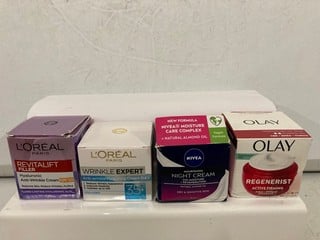Lot 155  
            Nottingham SR6 - Parcel Delivery 

                
4 X SKIN CREAMS INC L'OREAL PARIS ANTI-WRINKLE HYDRATING DAY CREAM