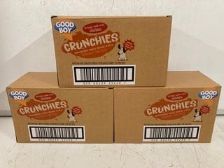 Lot 183  
            Nottingham SR6 - Parcel Delivery 

                
3 X GOOD BOY CRUNCHIES SERIOUS CRUNCH 60G BAGS CHICKEN FLAVOUR BBE: 05/10/25