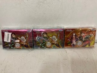 Lot 196  
            Nottingham SR6 - Parcel Delivery 

                
3 X DEMON SLAYE MUGEN TRAIN CARDS