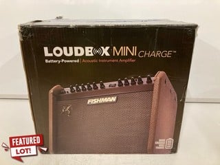 Lot 21  
            Nottingham SR6 - Parcel Delivery 
                
FISHMAN LOUDBOX MINI CHARGE ACOUSTIC INSTRUMENT AMPLIFIER ORIGINAL RRP £495.00