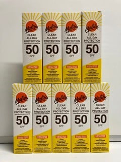Lot 438  
            Nottingham SR6 - Parcel Delivery 

                
9 X MALIBU SPF50 CLEAR ALL DAY PROTECTION SUNCREAM SPRAY