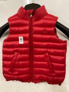 Lot 45  
            Nottingham SR6 - Parcel Delivery 
                
POLO RALPH LAUREN KIDS RED BODY WARMER (SIZE 4)