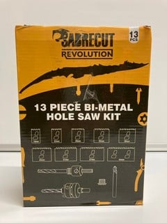 Lot 464  
            Nottingham SR6 - Parcel Delivery 

                
SABRECUT REVOLUTION 13 PIECE BI-METAL HOLE SAW KIT