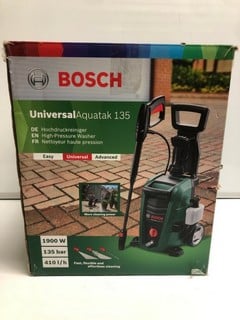 Lot 4  
            Nottingham SR6 - Parcel Delivery 
                
BOSCH UNIVERSAL AQUATAK 135 HIGH PRESSURE WASHER ORIGINAL RRP £199.99