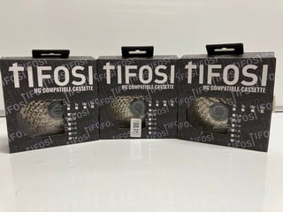 Lot 72  
            Nottingham SR6 - Parcel Delivery 
                
3 X TIFOSI 11 SPEED BIKE CASSETTES