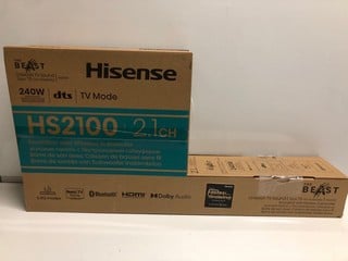 Lot 7  
            Nottingham SR6 - Parcel Delivery 
                
HISENSE HS2100 SOUNDBAR WITH WIRELESS SUBWOOFER