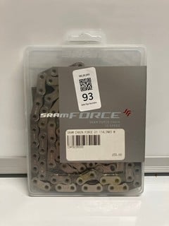 Lot 93  
            Nottingham SR6 - Parcel Delivery 
                
SRAM FORCE 114 LINKS 12 SPEED BIKE CHAIN ORIGINAL RRP £55.00