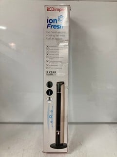 Lot 233  
            Nottingham SR6 – Delivery Or Collection 

                
DIMPLEX ION FRESH ELECTRIC COOLING FAN WITH BUILT IN IONISER (WITH REMOTE)