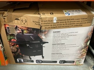 Lot 272  
            Nottingham SR6 – Delivery Or Collection 

                
DURO 32 INCH DUAL ZONE CHARCOAL GRILL WITH LOWER CABINET