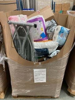Lot 287  
            Nottingham SR6 – Delivery Or Collection 
                
PALLET OF ITEMS TO INC IRONING BOARD, BEDDING AND HEATED TOWEL RAIL (ALL ITEMS MU...