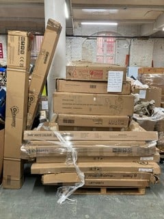 Lot 303  
            Nottingham SR6 – Delivery Or Collection 

                
LARGE PALLET OF FLATPACK FURNITURE ITEMS INC RATTAN SOFA SET, TV UNIT, GARDEN BEN...