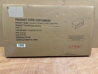 Lot 211  
            Nottingham SR9 - Delivery Or Collection 

                
CAMDEN 2 DRAWER COFFEE TABLE IN GREY