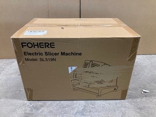 Lot 279  
            Nottingham SR9 - Delivery Or Collection 

                
FOHERE ELECTRIC SLICE MACHINE