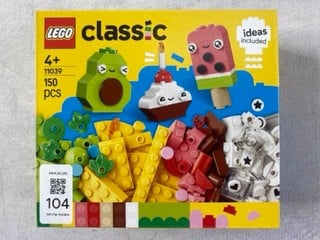 Lot 104  
            Nottingham Prem - Delivery Only 

                
LEGO CLASSIC 150 PCS MODEL 11039 (SEALED)