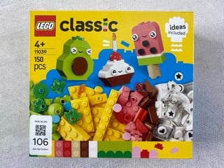 Lot 106  
            Nottingham Prem - Delivery Only 

                
LEGO CLASSIC 150 PCS MODEL 11039 (SEALED)