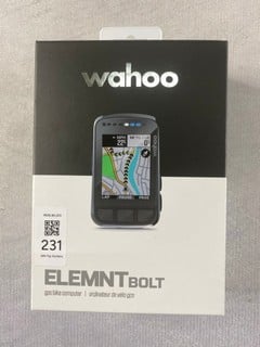 Lot 231  
            Nottingham Prem - Delivery Only 

                
WAHOO ELEMNT BOLT GPS BIKE COMPUTER