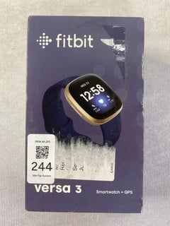 Lot 244  
            Nottingham Prem - Delivery Only 

                
FITBIT VERSA 3 SMART FITNESS TRACKER: MODEL NO FB511 (WITH BOX)  [JPTN47441]