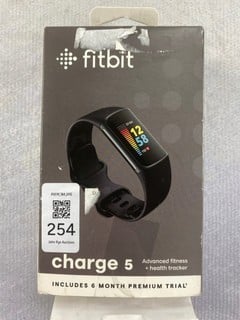 Lot 254  
            Nottingham Prem - Delivery Only 

                
FITBIT CHARGE 5 SMART FITNESS TRACKER: MODEL NO FB421 (WITH BOX & CABLE)  [JPTN47...