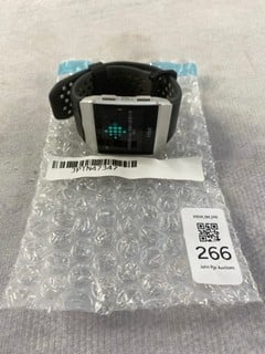 Lot 266  
            Nottingham Prem - Delivery Only 

                
FITBIT IONIC SMART FITNESS TRACKER: MODEL NO FB503 (DISPLAY FAULT)  [JPTN47347]