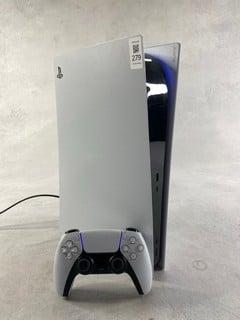 Lot 279  
            Nottingham Prem - Delivery Only 

                
SONY PS5 (DISC EDITION) GAMING CONSOLE: MODEL NO CFI-1016A (WITH BOX & ACCESSORIE...