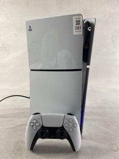 Lot 281  
            Nottingham Prem - Delivery Only 

                
SONY PS5 SLIM (DIGITAL EDITION) GAMING CONSOLE: MODEL NO CFI-2016 (WITH BOX & ACC...