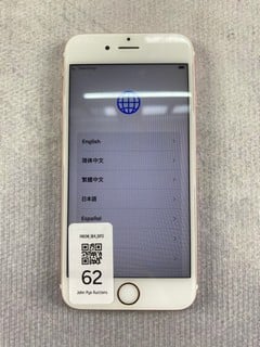 Lot 62  
            Nottingham Prem - Delivery Only 

                
APPLE IPHONE 6S 32GB SMARTPHONE IN ROSE GOLD: MODEL NO A1688 (UNIT ONLY)  [JPTN47...