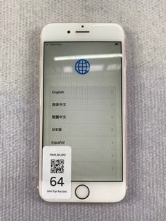 Lot 64  
            Nottingham Prem - Delivery Only 

                
APPLE IPHONE 6S 32GB SMARTPHONE IN ROSE GOLD: MODEL NO A1688 (UNIT ONLY)  [JPTN47...
