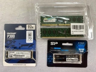 Lot 70  
            Nottingham Prem - Delivery Only 

                
3 X ASSORTED ITEMS TO INCLUDE PATRIOT PC STORAGE P300 M.2 SSD (512GB).  [JPTN4744...