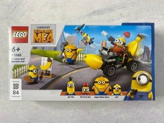 Lot 84  
            Nottingham Prem - Delivery Only 

                
LEGO DESPICABLE ME 4 MINIONS AND BANANA CAR MODEL 75580 (SEALED)