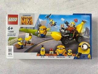 Lot 85  
            Nottingham Prem - Delivery Only 

                
LEGO DESPICABLE ME 4 MINIONS AND BANANA CAR MODEL 75580 (SEALED)