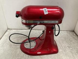 Lot 106  
            Chesterfield SR39 - Parcel Delivery Only 

                
KITCHENAID ARTISAN STAND MIXER IN RED MODEL: 5KSM150 (LOCATION: B1R)
