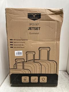 Lot 113  
            Chesterfield SR39 - Parcel Delivery Only 

                
LUGG 3 PCS JESTER SUITCASE SET IN GUN METAL (LOCATION: B1R)