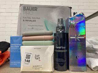 Lot 148  
            Chesterfield SR39 - Parcel Delivery Only 

                
8 X ASSORTED ITEMS TO INCLUDE SMOOTHING SOLUTION HAIR REMOVAL CARE 50ML (LOCATION...