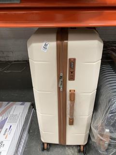Lot 162  
            Chesterfield SR39 - Parcel Delivery Only 

                
LUGG LOCKABLE SUITCASE IN CREAM/TAN (LOCATION: B2R)