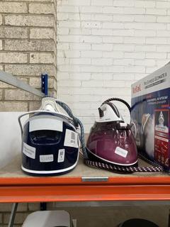 Lot 1  
            Chesterfield SR39 - Parcel Delivery Only 

                
TEFAL EXPRESS AIRGLIDE STEAM BOOST IRON TO INCLUDE PHILIPS PERFECT CARE IRON (LOC...