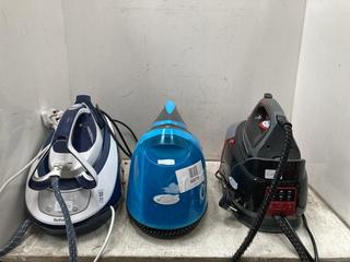 Lot 22  
            Chesterfield SR39 - Parcel Delivery Only 

                
3 X ASSORTED IRONS TO INCLUDE TEFAL PRO EXPRESS PROTECT IRON (LOCATION: B1R)