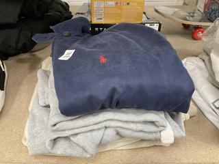 Lot 255  
            Chesterfield SR39 - Parcel Delivery Only 

                
3 X ASSORTED CLOTHING RALPH LAUREN POLO LONG SLEEVE JACKET IN NAVY SIZE L (LOCATI...