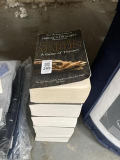Lot 269  
            Chesterfield SR39 - Parcel Delivery Only 

                
SET OF 6 GAME OF THRONES BOOKS (LOCATION: B3R)