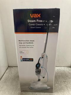 Lot 309  
            Chesterfield SR39 - Parcel Delivery Only 

                
VAX STEAM FRESH COMBI CLASSIC STEAM CLEANER MODEL: S86-SF-CC (LOCATION: B4R)