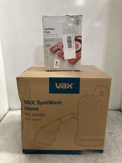 Lot 334  
            Chesterfield SR39 - Parcel Delivery Only 

                
VAX SPOT WASH HOME PET DESIGN SPOT WASHER MODEL: CDSW-MPXA TO INCLUDE HYCLEAN PUR...