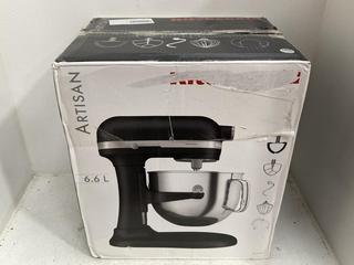 Lot 375  
            Chesterfield SR39 - Parcel Delivery Only 

                
KITCHENAID ARTISAN 6.6L STAND MIXER IN BLACK ORIGINAL RRP- £500 (LOCATION: B6R)